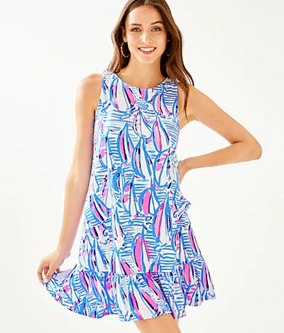 Shop Lilly Pulitzer Kristen Flounce Dress In Amalfi Blue Best Fishes