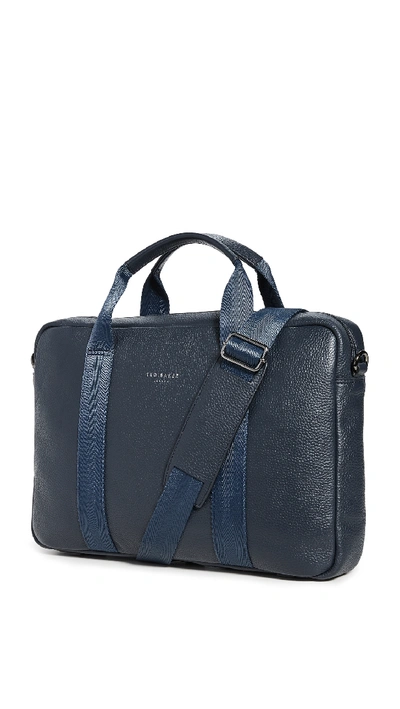 Shop Ted Baker Importa Leather Briefcase In Navy
