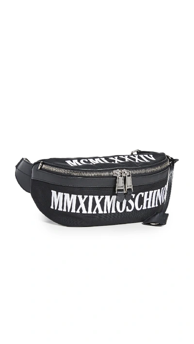 Shop Moschino Roman Numeral Bumbag In Black