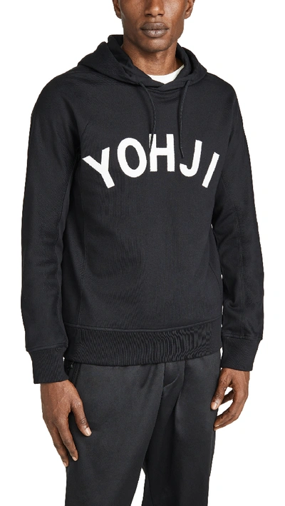 Shop Y-3 Yohji Letters Hoodie In Black