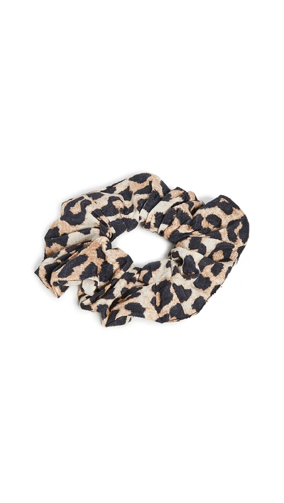 Shop Ganni Scrunchie In Leopard