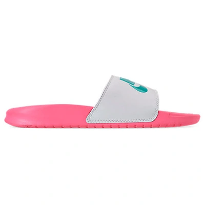 Shop Nike Women's Benassi Jdi Swoosh Slide Sandals In Pink