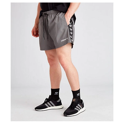 Adidas Originals Adidas Men's Originals Tape Swim Shorts In Grey | ModeSens