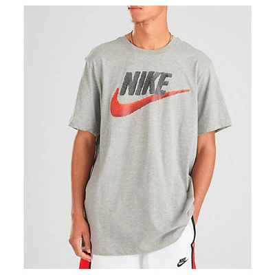 Shop Nike Sportswear Brand Mark T-shirt In Dark Grey Heather/black/habanero Red