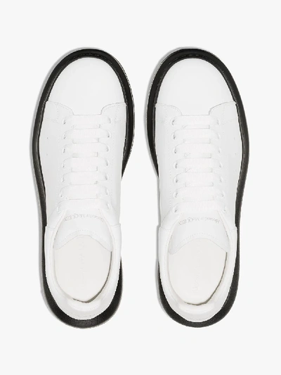 Shop Alexander Mcqueen White Oversized Leather Sneakers