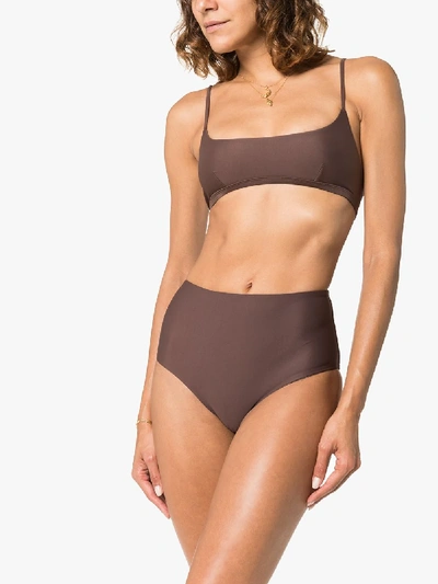 Shop Matteau Clove Crop Bikini In Brown