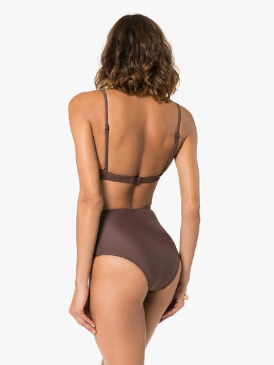 Shop Matteau Clove Crop Bikini In Brown