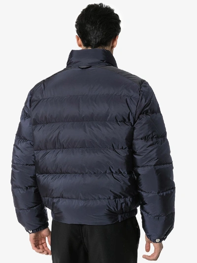Shop Prada Shell Zip-up Puffer Jacket In Blue