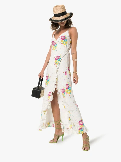 Shop All Things Mochi Melanie Floral Ruffled Wrap Dress In Multicolour