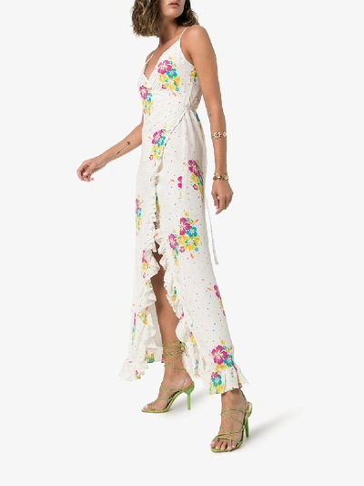 Shop All Things Mochi Melanie Floral Ruffled Wrap Dress In Multicolour