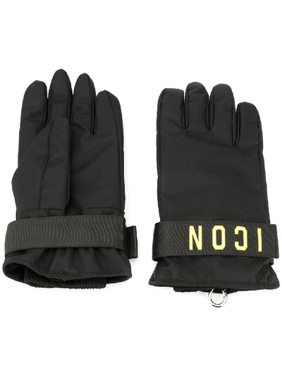 Shop Dsquared2 Icon Gloves - Black