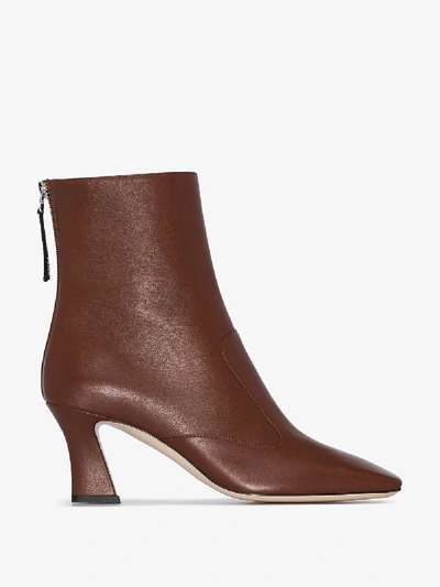 Shop Fendi Brown 65 Leather Ankle Boots