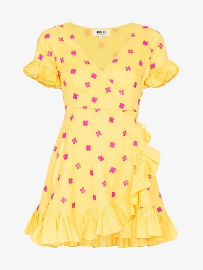 Shop All Things Mochi Dory Ruffled Wrap Dress In Yellow