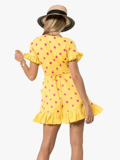 Shop All Things Mochi Dory Ruffled Wrap Dress In Yellow