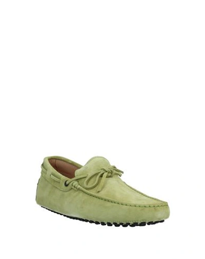 Shop Tod's Loafers In Acid Green