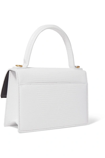 Shop Balenciaga Sharp Xs Lizard-effect Leather Shoulder Bag In White