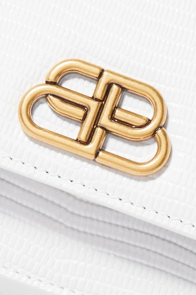 Shop Balenciaga Sharp Xs Lizard-effect Leather Shoulder Bag In White