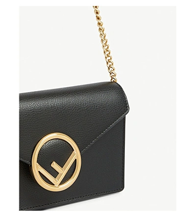 Shop Fendi Leather Belt Bag In Black