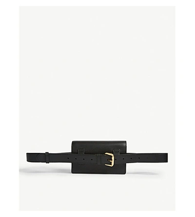 Shop Fendi Leather Belt Bag In Black