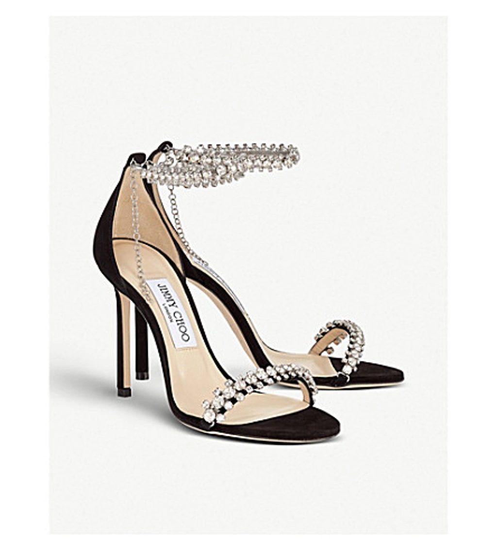 Jimmy Choo Shiloh 100 Sandals In Black Suede ModeSens