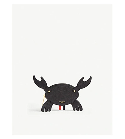 Shop Thom Browne Crab Leather Belt Purse In Black