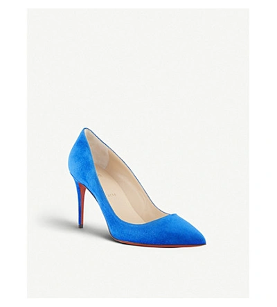 Shop Christian Louboutin Pigalle Follies 85 Suede In Cyclades