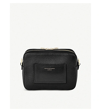 Shop Aspinal Of London Camera Leather Cross-body Bag In Black