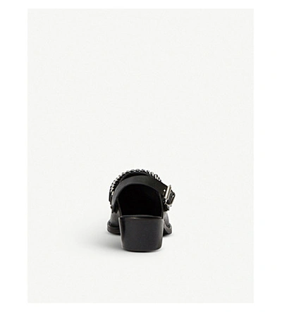 Shop Allsaints Ryder Leather Heeled Mules In Black