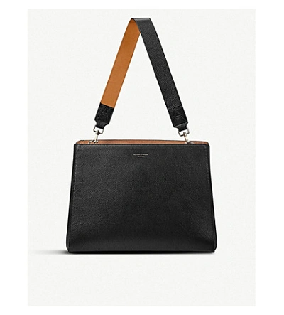 Shop Aspinal Of London Ella Leather Hobo Bag In Black