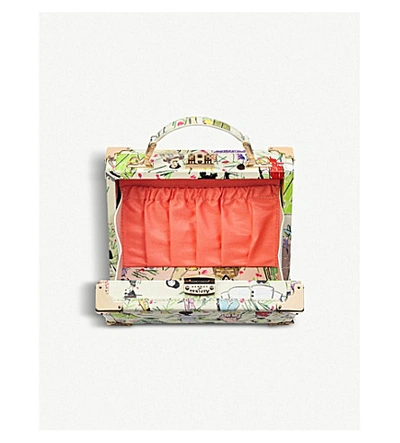 Shop Aspinal Of London Giles X Aspinal Printed Leather Trunk Bag In Ivory