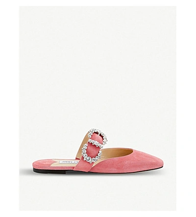 Shop Jimmy Choo Gee Suede Flats In Candyfloss