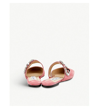 Shop Jimmy Choo Gee Suede Flats In Candyfloss
