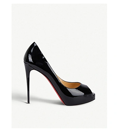 Shop Christian Louboutin New Very Prive 120 Patent Heels In Black