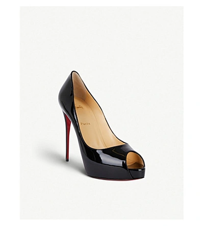 Shop Christian Louboutin New Very Prive 120 Patent Heels In Black