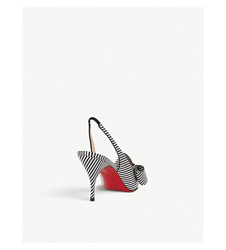 Christian Louboutin Clare Nodo 80 Pat Stripes Black-white | ModeSens