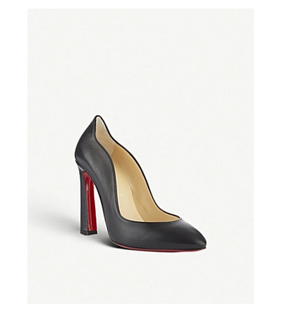 Christian Louboutin Agneska Scallop Leather Red Sole High heel Pumps In Black ModeSens