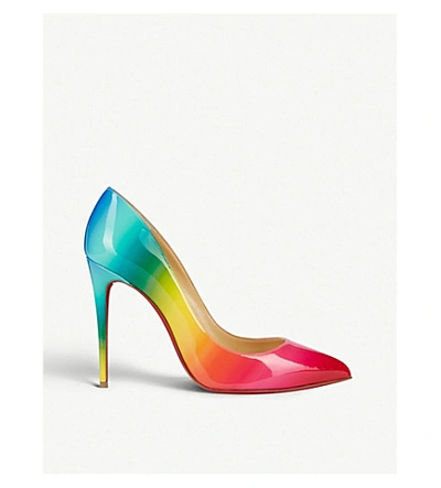 Shop Christian Louboutin Pigalle Follies 100 Pat Rainbow In Multi