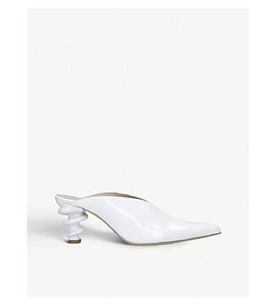 Shop Kalda Cyland Patent Leather Mules In White