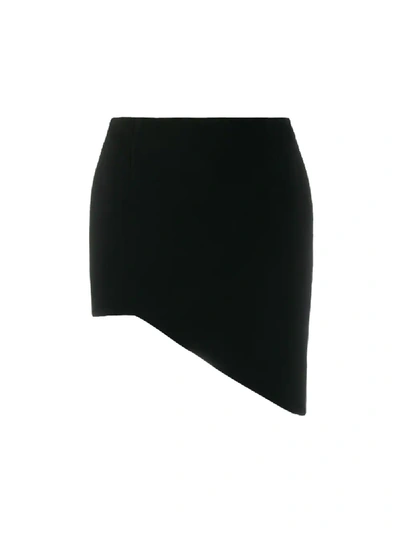 Shop Saint Laurent Asymmetric Mini Skirt In Black