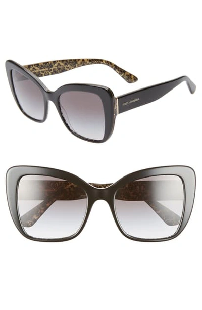Shop Dolce & Gabbana 54mm Gradient Butterfly Sunglasses - Black