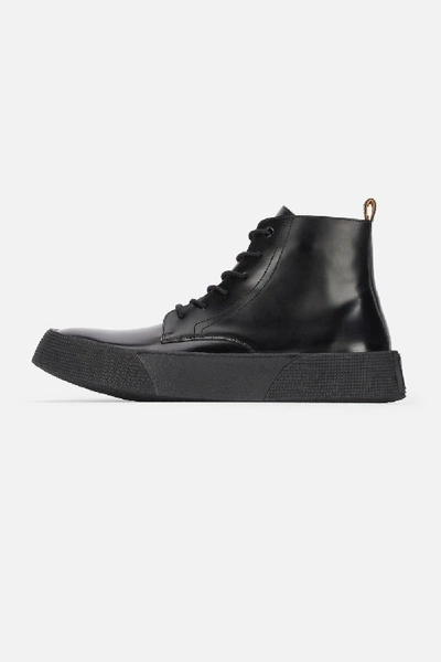 Shop Ami Alexandre Mattiussi Vulcanised Laced Boots In Black