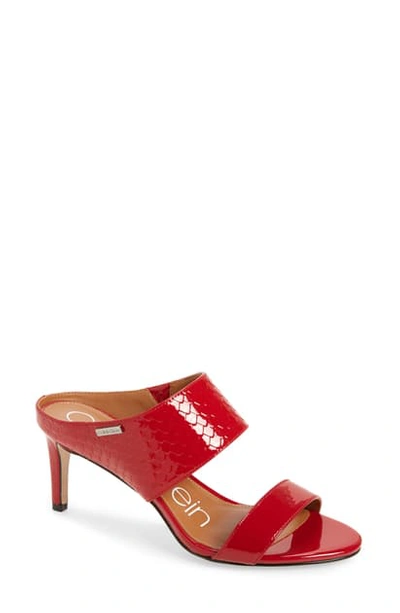 Shop Calvin Klein 'cecily' Sandal In Red Patent Leather