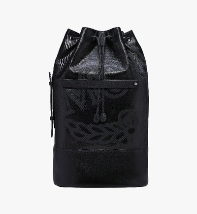 Shop Mcm Tivitat Drawstring Backpack In Coated Canvas In Black | Black