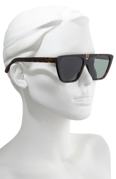Shop Givenchy 58mm Flat Top Sunglasses - Dark Havana/ Green