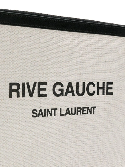 Shop Saint Laurent Logo Pouch Neutral