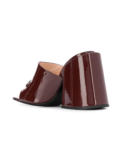 Shop Gucci High-heeled Slides In Brown