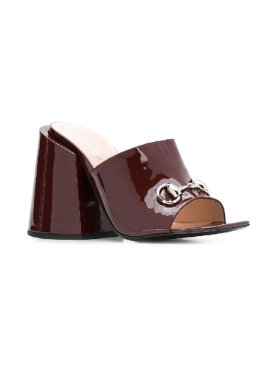 Shop Gucci High-heeled Slides In Brown