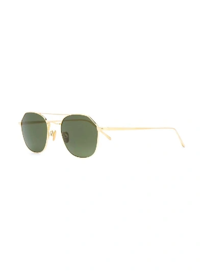 Shop Linda Farrow Gold Tone Aviator Sunglasses