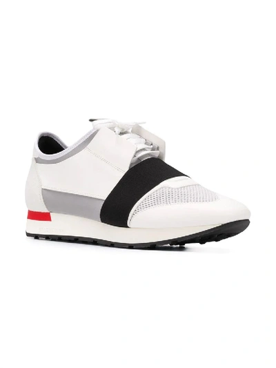 Shop Balenciaga Race Runner Sneakers White