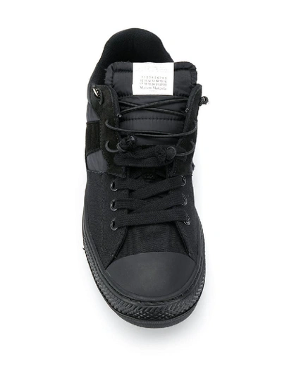 Shop Maison Margiela Spliced Low Top Sneakers Black